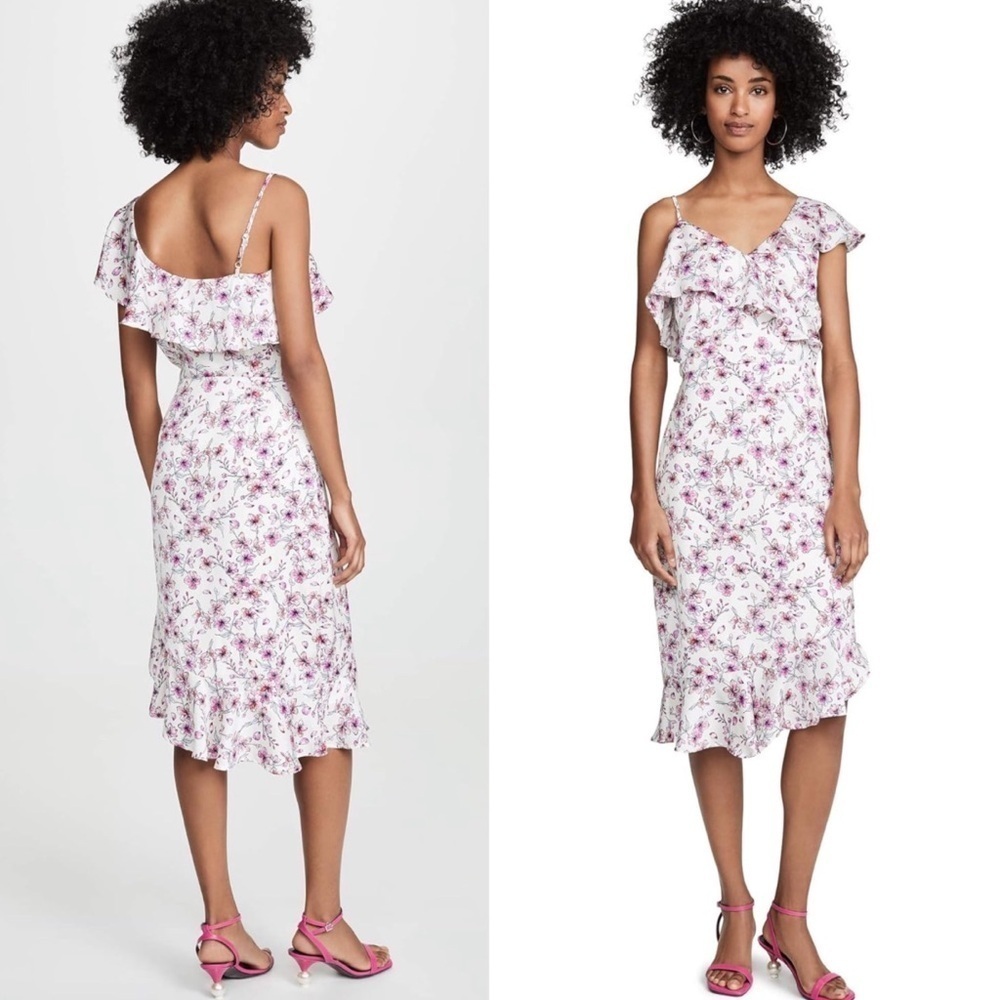 Cupcakes & Cashmere Delphia Floral One Shoulder Midi Dress NWT 10 - Picture 3 of 16